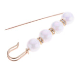 Maxbell Women Beaded Brooch Crystal Rhinestone Brooch Pin Clip Buckle Gift white - Aladdin Shoppers