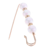 Maxbell Women Beaded Brooch Crystal Rhinestone Brooch Pin Clip Buckle Gift white - Aladdin Shoppers