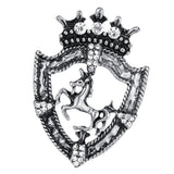 Maxbell Fancy Queen Crown Brooch Crystal Unicorn Racing Badge Brooch Antique Silver - Aladdin Shoppers