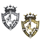 Maxbell Fancy Queen Crown Brooch Crystal Unicorn Racing Badge Brooch Antique Silver - Aladdin Shoppers