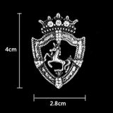 Maxbell Fancy Queen Crown Brooch Crystal Unicorn Racing Badge Brooch Antique Silver - Aladdin Shoppers