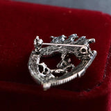Maxbell Fancy Queen Crown Brooch Crystal Unicorn Racing Badge Brooch Antique Silver - Aladdin Shoppers