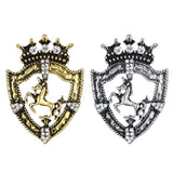 Maxbell Fancy Queen Crown Brooch Crystal Unicorn Racing Badge Brooch Antique Silver - Aladdin Shoppers