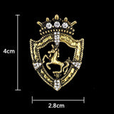 Maxbell Fancy Queen Crown Brooch Crystal Unicorn Racing Badge Brooch Antique Brass - Aladdin Shoppers