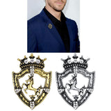 Maxbell Fancy Queen Crown Brooch Crystal Unicorn Racing Badge Brooch Antique Brass - Aladdin Shoppers