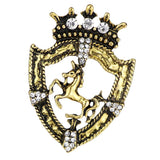 Maxbell Fancy Queen Crown Brooch Crystal Unicorn Racing Badge Brooch Antique Brass - Aladdin Shoppers