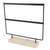 Maxbell 2x 24/44 Holes Black Earring Organizer Holder Necklace Jewelry Display Stand