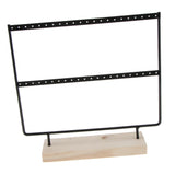 Maxbell 2x 24/44 Holes Black Earring Organizer Holder Necklace Jewelry Display Stand