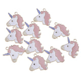 Enamel Unicorn Charm Pendants For Jewelry Making Necklace Bracelet DIY Craft Pink