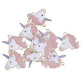 20 Pieces Unicorn Charms Pendant Findings Beads Jewelry Making Crafts Pink