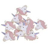 Enamel Unicorn Charm Pendants For Jewelry Making Necklace Bracelet DIY Craft Pink