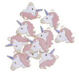 Enamel Unicorn Charm Pendants For Jewelry Making Necklace Bracelet DIY Craft Pink