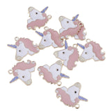 Enamel Unicorn Charm Pendants For Jewelry Making Necklace Bracelet DIY Craft Pink