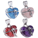 Maxbell 4 Pieces Locket Heart Cremation Keepsake Urn Pendant Human Pet Memorial