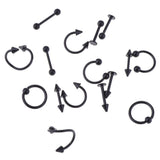 Maxbell 32 Pieces 16g Stainless Steel Assorted Eyebrow Ear Lip Navel Ring  Piercing