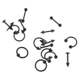 Maxbell 32 Pieces 16g Stainless Steel Assorted Eyebrow Ear Lip Navel Ring  Piercing