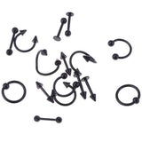 Maxbell 32 Pieces 16g Stainless Steel Assorted Eyebrow Ear Lip Navel Ring  Piercing