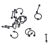 Maxbell 32 Pieces 16g Stainless Steel Assorted Eyebrow Ear Lip Navel Ring  Piercing
