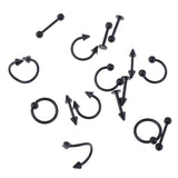 Maxbell 32 Pieces 16g Stainless Steel Assorted Eyebrow Ear Lip Navel Ring  Piercing