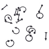 Maxbell 32 Pieces 16g Stainless Steel Assorted Eyebrow Ear Lip Navel Ring  Piercing