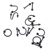 Maxbell 32 Pieces 16g Stainless Steel Assorted Eyebrow Ear Lip Navel Ring  Piercing