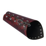 Maxbell Maxbell Gothic Letters Leather Bandage Gauntlet Bracelet Wristband Cuff Band Red