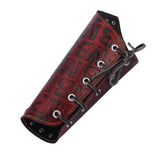 Maxbell Gothic Letters Leather Bandage Gauntlet Bracelet Wristband Cuff Band Red - Aladdin Shoppers