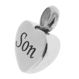 Maxbell 2 Piece Memorial Stainless Steel Heart Urn Pendant Cremation Ash Gift Son