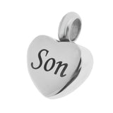 Maxbell 2 Piece Memorial Stainless Steel Heart Urn Pendant Cremation Ash Gift Son