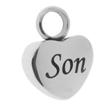 Maxbell 2 Piece Memorial Stainless Steel Heart Urn Pendant Cremation Ash Gift Son