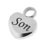 Maxbell 2 Piece Memorial Stainless Steel Heart Urn Pendant Cremation Ash Gift Son