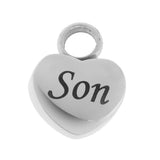 Maxbell 2 Piece Memorial Stainless Steel Heart Urn Pendant Cremation Ash Gift Son
