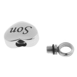 Maxbell 2 Piece Memorial Stainless Steel Heart Urn Pendant Cremation Ash Gift Son