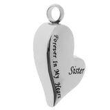 Maxbell 2 Pieces Brother Sister Forever In My Heart Stainless Steel Heart Pendant