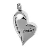 Maxbell 2 Pieces Brother Sister Forever In My Heart Stainless Steel Heart Pendant