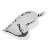 Maxbell 2 Pieces Brother Sister Forever In My Heart Stainless Steel Heart Pendant
