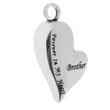 Maxbell 2 Pieces Brother Sister Forever In My Heart Stainless Steel Heart Pendant