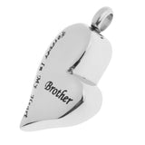 Maxbell 2 Pieces Brother Sister Forever In My Heart Stainless Steel Heart Pendant