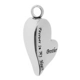 Maxbell 2 Pieces Brother Sister Forever In My Heart Stainless Steel Heart Pendant