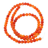 Maxbell 1 Strand Shining Surface Loose Beads Red Agate Stone Beads DIY Crafts 4mm