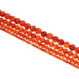 Maxbell 1 Strand Shining Surface Loose Beads Red Agate Stone Beads DIY Crafts 4mm