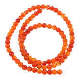 Maxbell 1 Strand Shining Surface Loose Beads Red Agate Stone Beads DIY Crafts 4mm