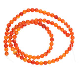 Maxbell 1 Strand Shining Surface Loose Beads Red Agate Stone Beads DIY Crafts 4mm