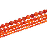 Maxbell 1 Strand Shining Surface Loose Beads Red Agate Stone Beads DIY Crafts 4mm