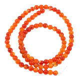 Maxbell 1 Strand Shining Surface Loose Beads Red Agate Stone Beads DIY Crafts 4mm
