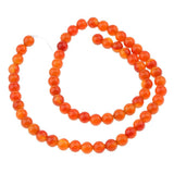 Maxbell 1 Strand Shining Surface Loose Beads Red Agate Stone Beads DIY Crafts 6mm