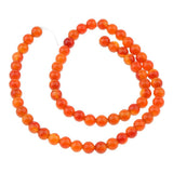 Maxbell 1 Strand Shining Surface Loose Beads Red Agate Stone Beads DIY Crafts 6mm