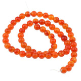 Maxbell 1 Strand Shining Surface Loose Beads Red Agate Stone Beads DIY Crafts 6mm