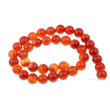 Maxbell 1 Strand Shining Surface Loose Beads Red Agate Stone Beads DIY Crafts 10mm