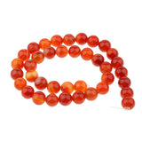 Maxbell 1 Strand Shining Surface Loose Beads Red Agate Stone Beads DIY Crafts 10mm